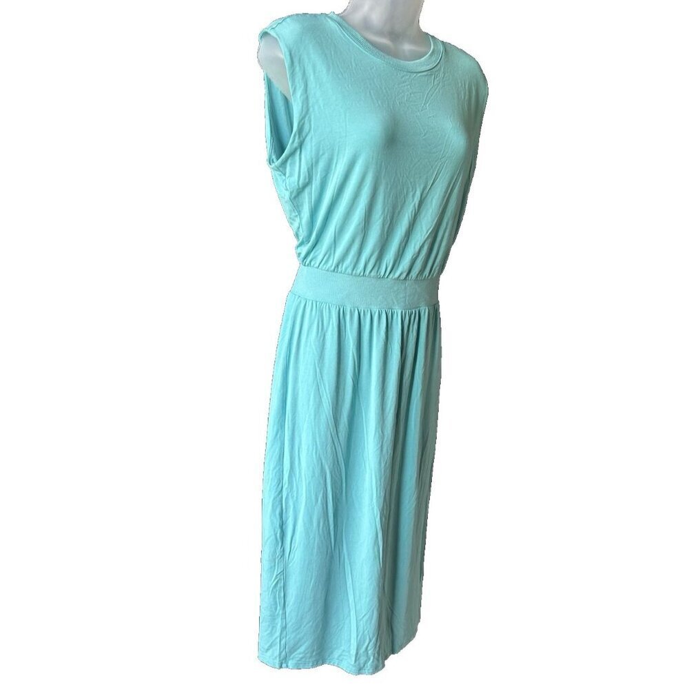 Athleta Santorini Maxi Dress Women's Size Small Gulf Green Lightweight Stretch - Picture 2 of 8
